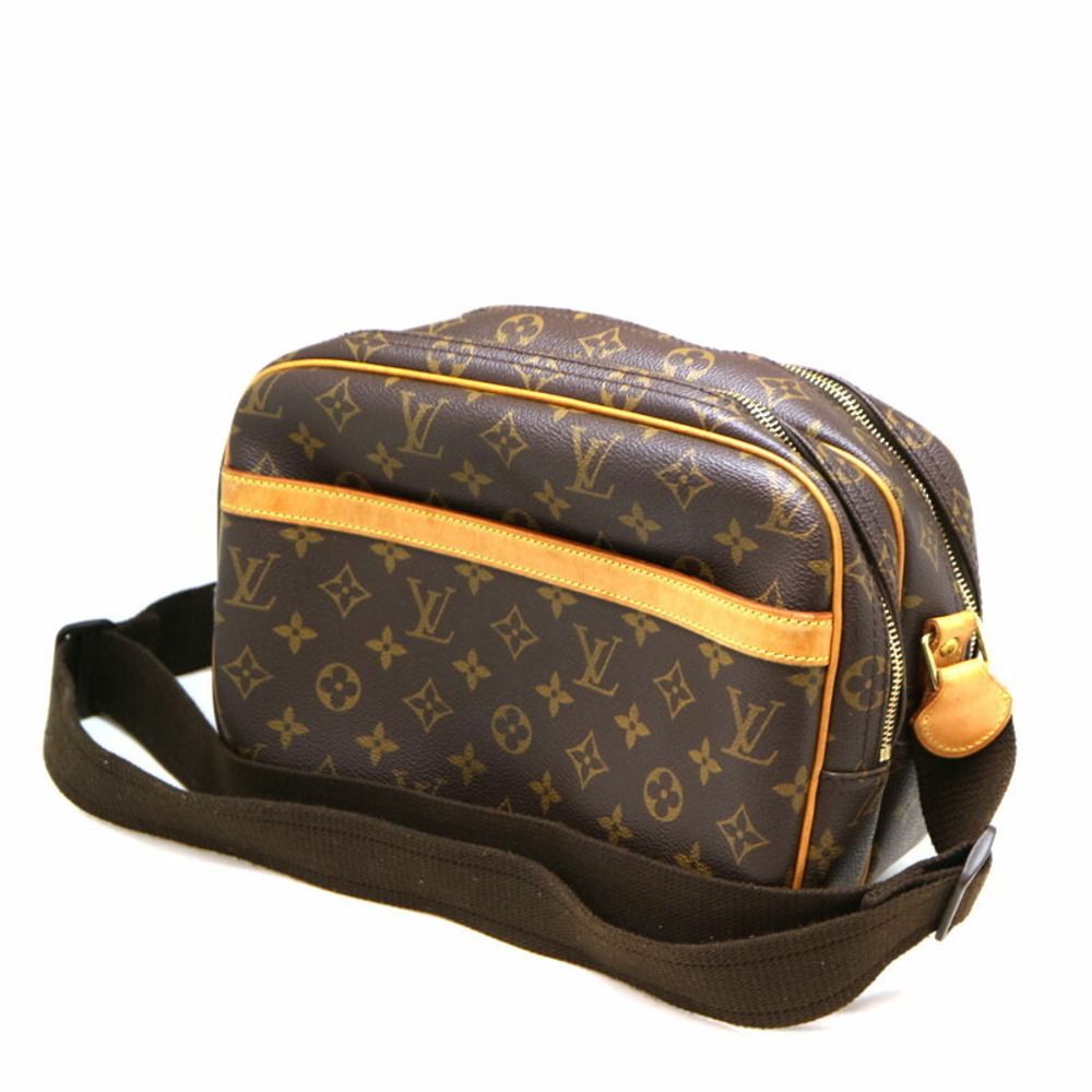 LOUIS VUITTON Reporter Shoulder Bag Monogram Canvas Brown